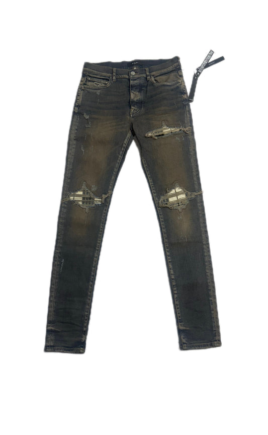 Amiri Jeans MX1 Plaid Patch Dark Indigo