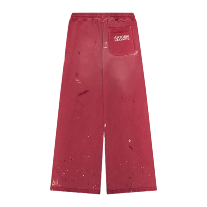 Satoshi Nakamoto Luke Fleece Sweatpants Red