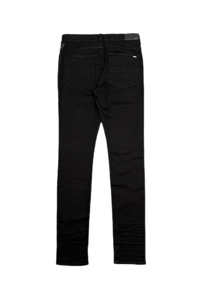 Amiri Jeans MX1 Black On Black Leather Patch