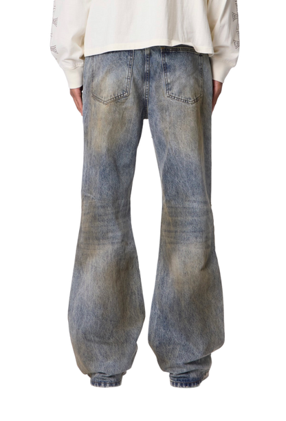 MNML Iron Cross Jeans Oil Stain