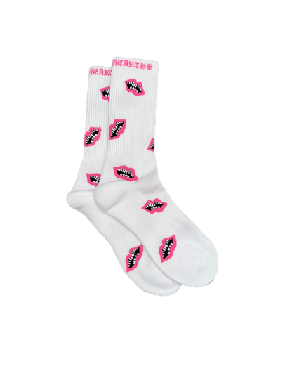 Chrome Hearts Matty Boy Chomper Socks Pink Lips