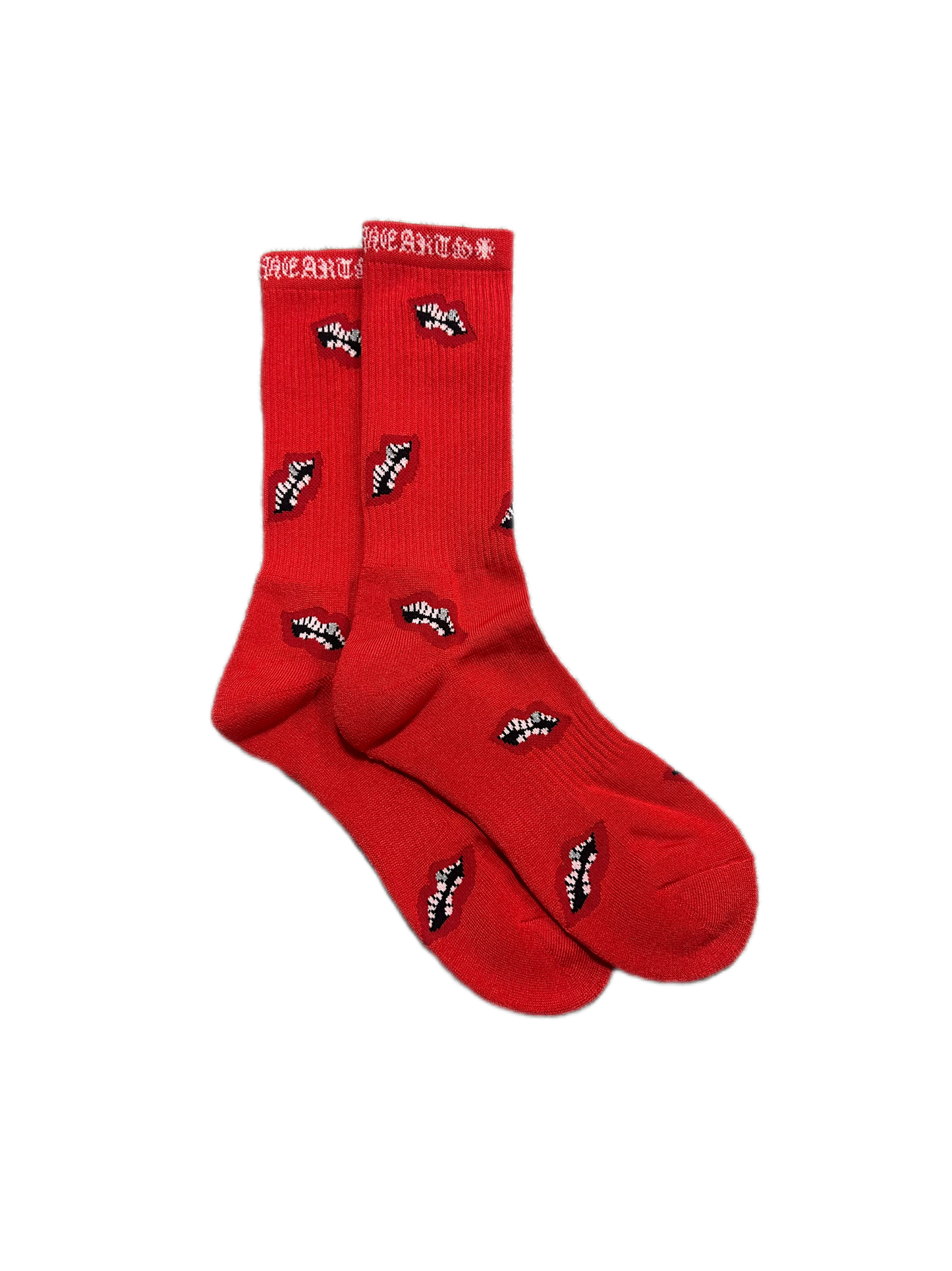 Chrome Hearts Matty Boy Chomper Socks Red Lips
