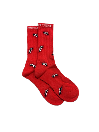Chrome Hearts Matty Boy Chomper Socks Red Lips