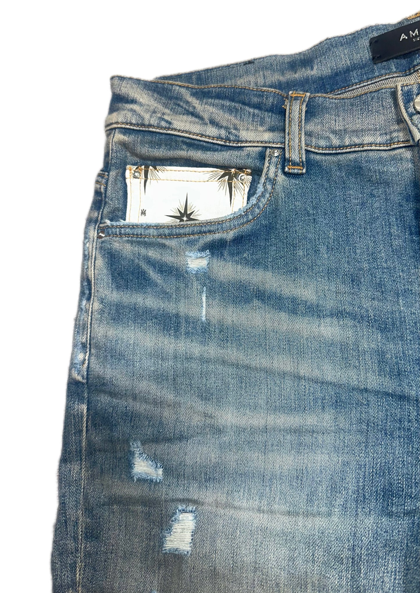 Amiri Jeans MX1 Micro Starburst Patch Clay Indigo