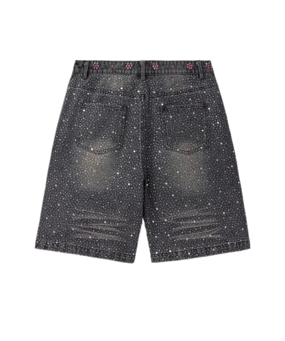 Vale Forever Iced Out Jean Shorts Black