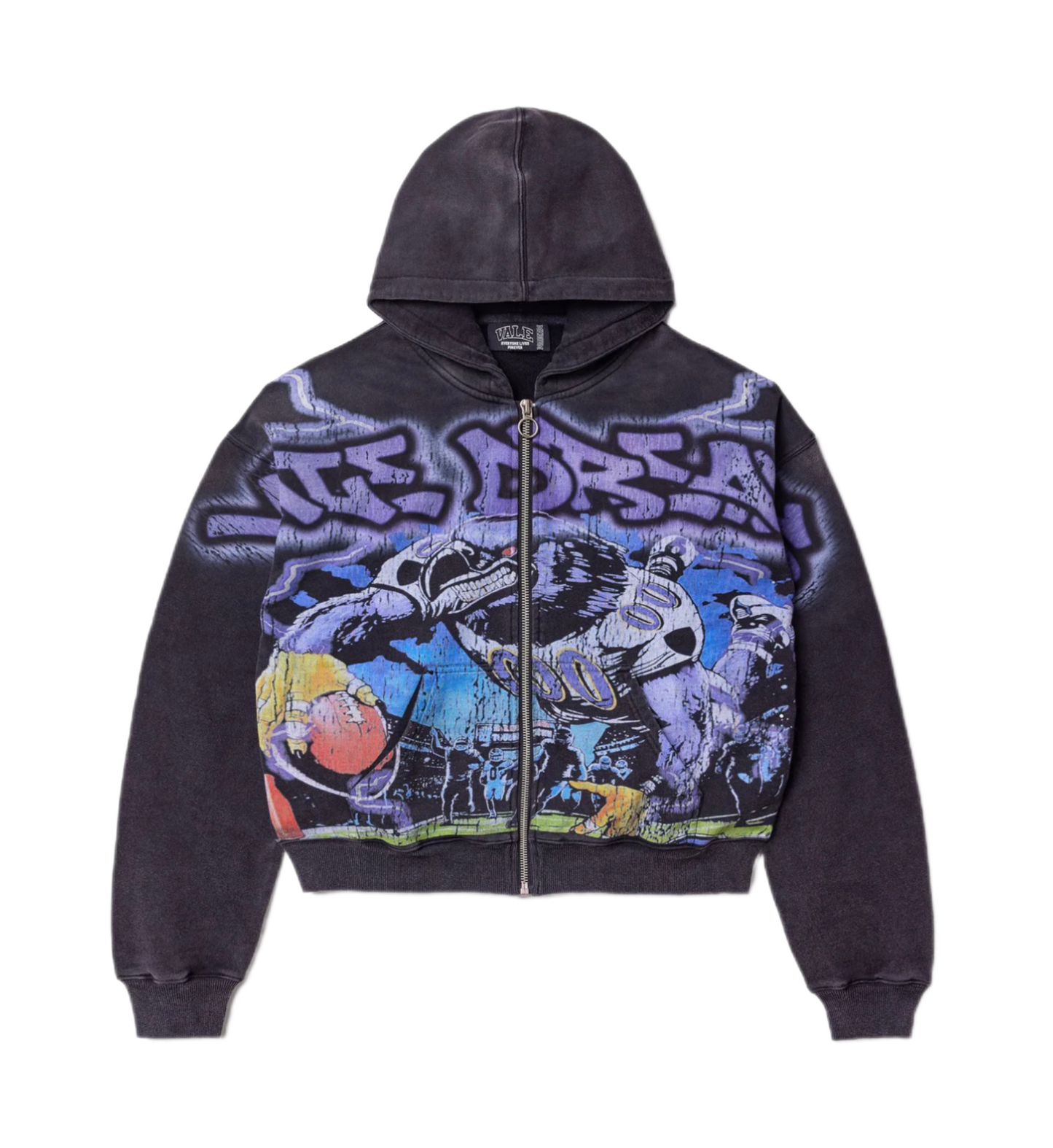 Vale Forever Raven Zip-Up Washed Black