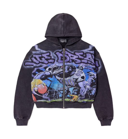 Vale Forever Raven Zip-Up Washed Black