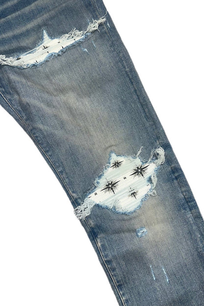 Amiri Jeans MX1 Micro Starburst Patch Clay Indigo