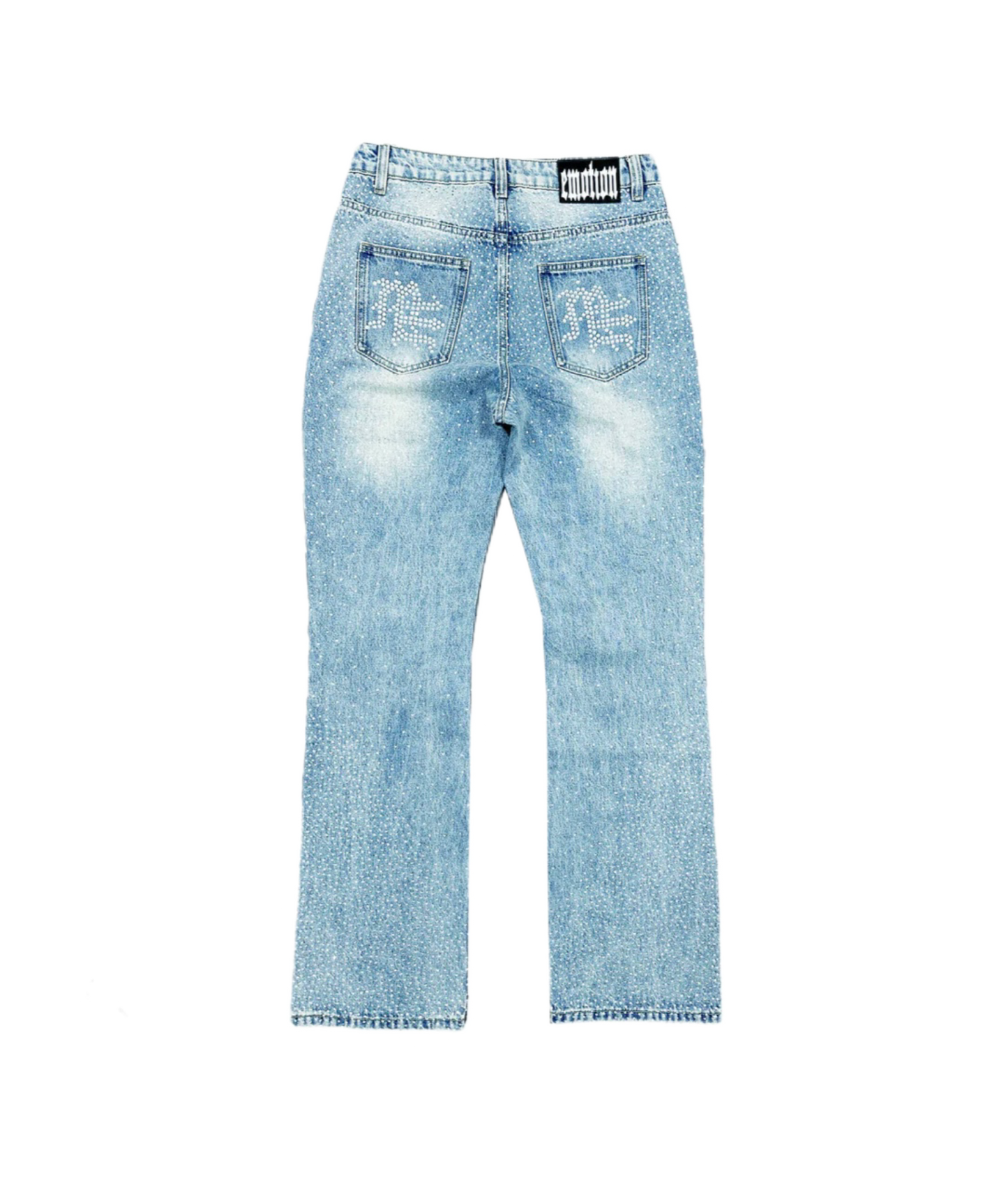 Mixed Emotion Rhinestone ME Jeans Light Blue
