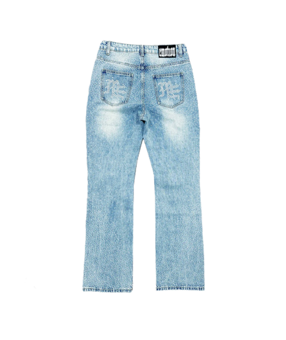Mixed Emotion Rhinestone ME Jeans Light Blue