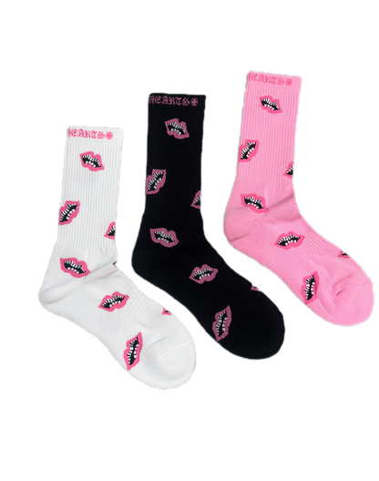 Chrome Hearts Matty Boy Chomper Socks Pink Lips