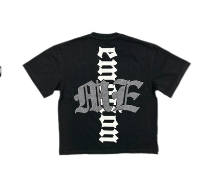 Mixed Emotion Astronaut Rhinestone T-Shirt Black