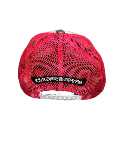 Chrome Hearts Cemetery Cross Patch Trucker Hat Pink
