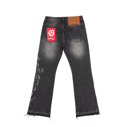 Godspeed OG Logo Flared Stichted Jean Grey Wash