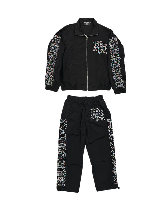Mixed Emotion Rhinestone ME Nylon Set Black