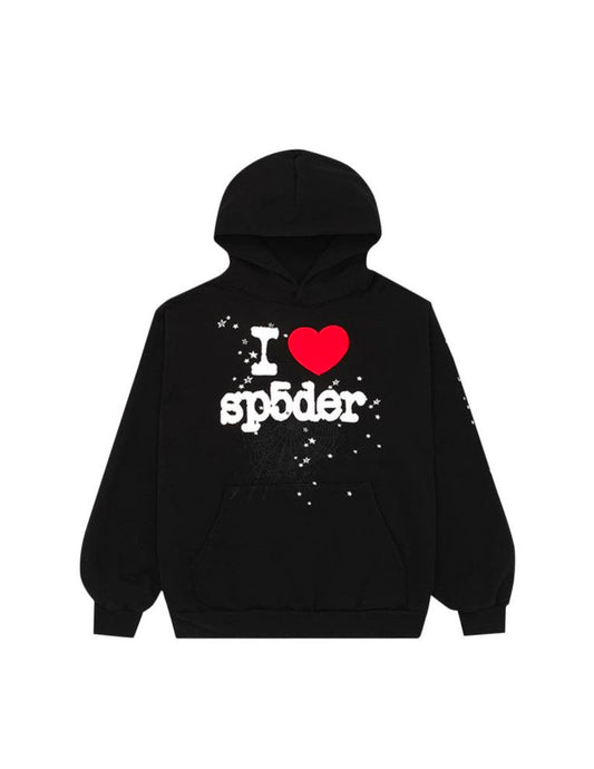 Sp5der I Heart SP5 Hoodie Black